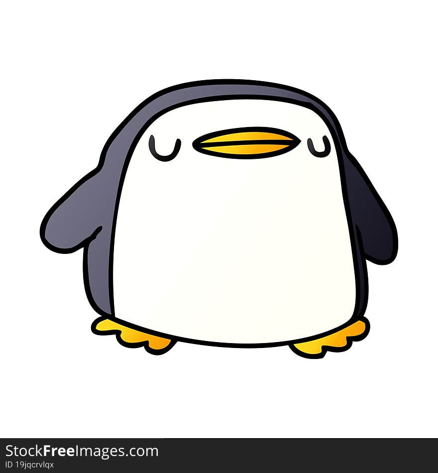 gradient cartoon kawaii of a cute penguin