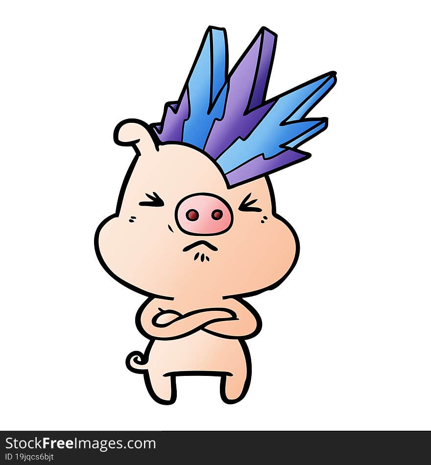 cartoon angry pig. cartoon angry pig