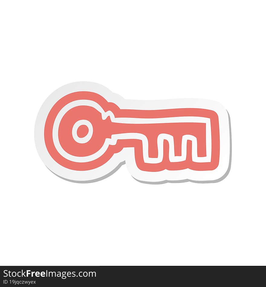 cartoon sticker of a brass key