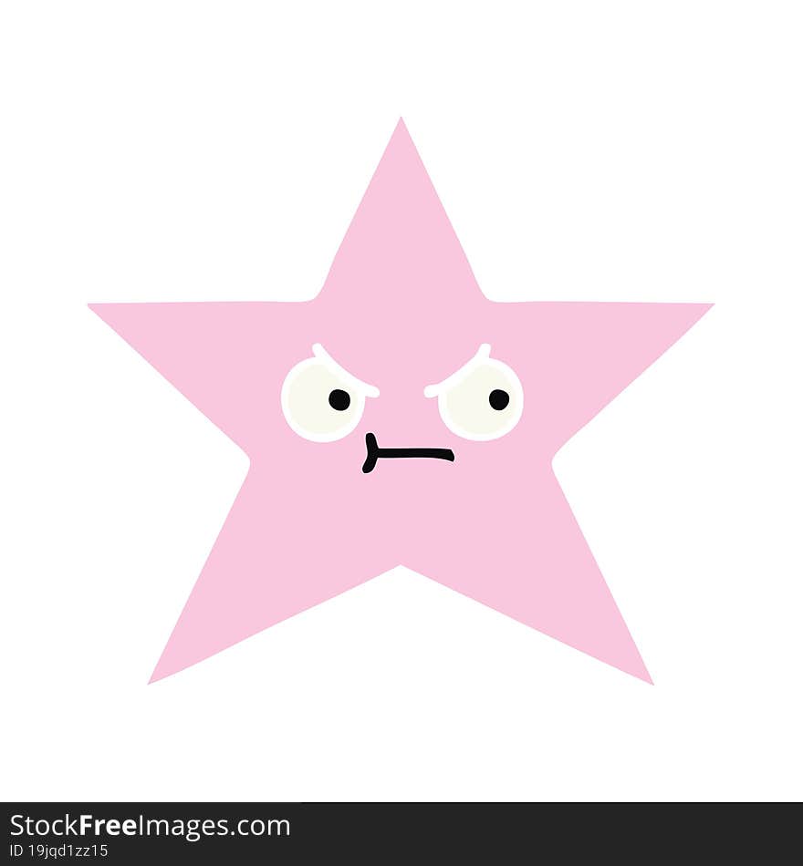 flat color retro cartoon of a star fish