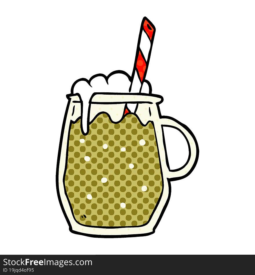 cartoon glass of root beer with straw. cartoon glass of root beer with straw