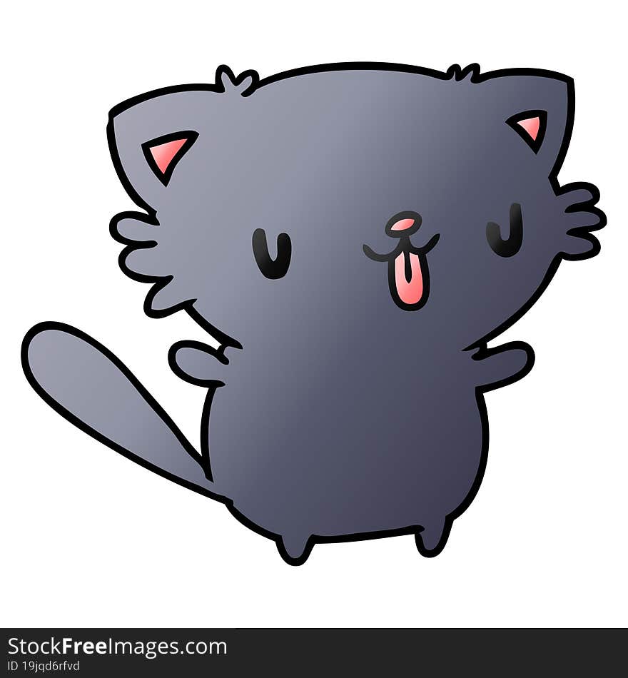 gradient cartoon illustration of cute kawaii cat. gradient cartoon illustration of cute kawaii cat