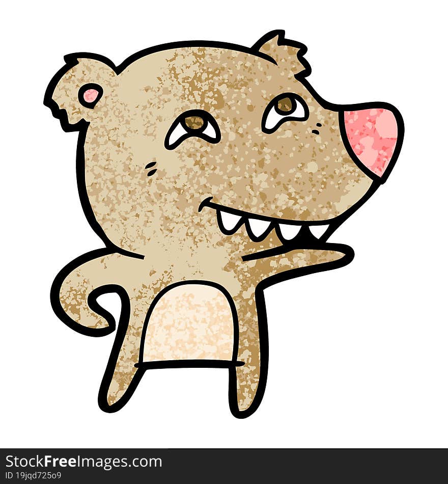 cartoon bear showing teeth. cartoon bear showing teeth