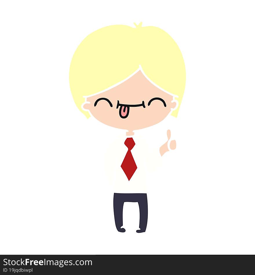 cartoon of boy with thumb up