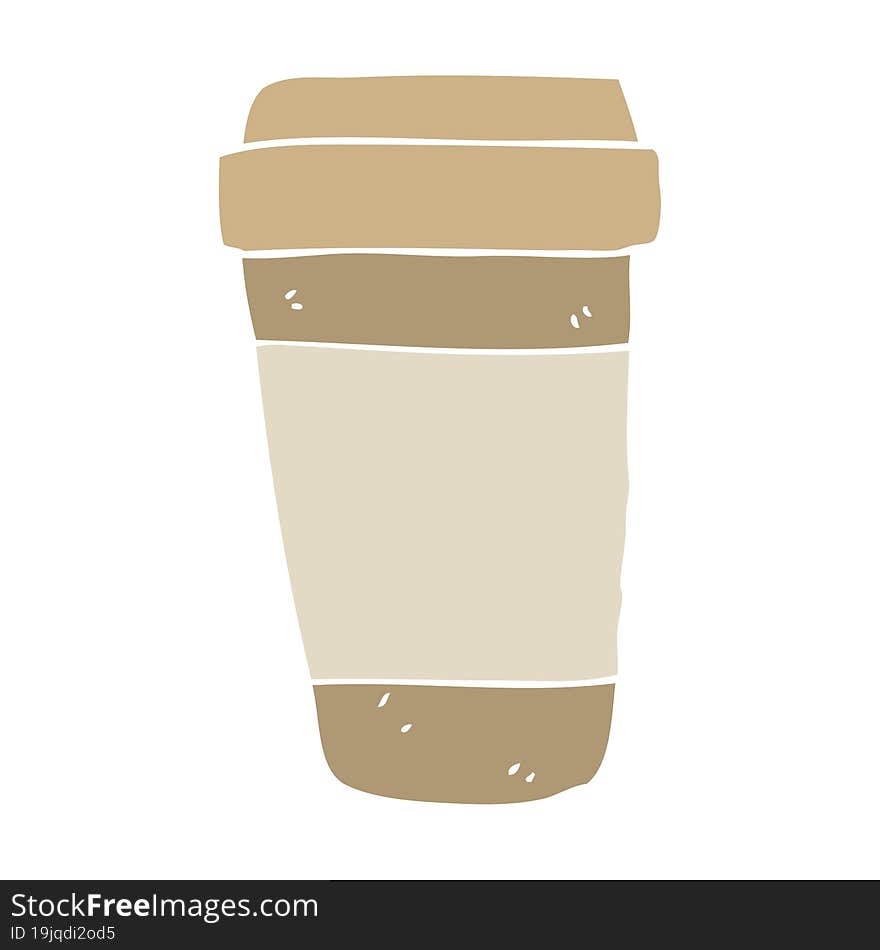 flat color style cartoon coffee cup