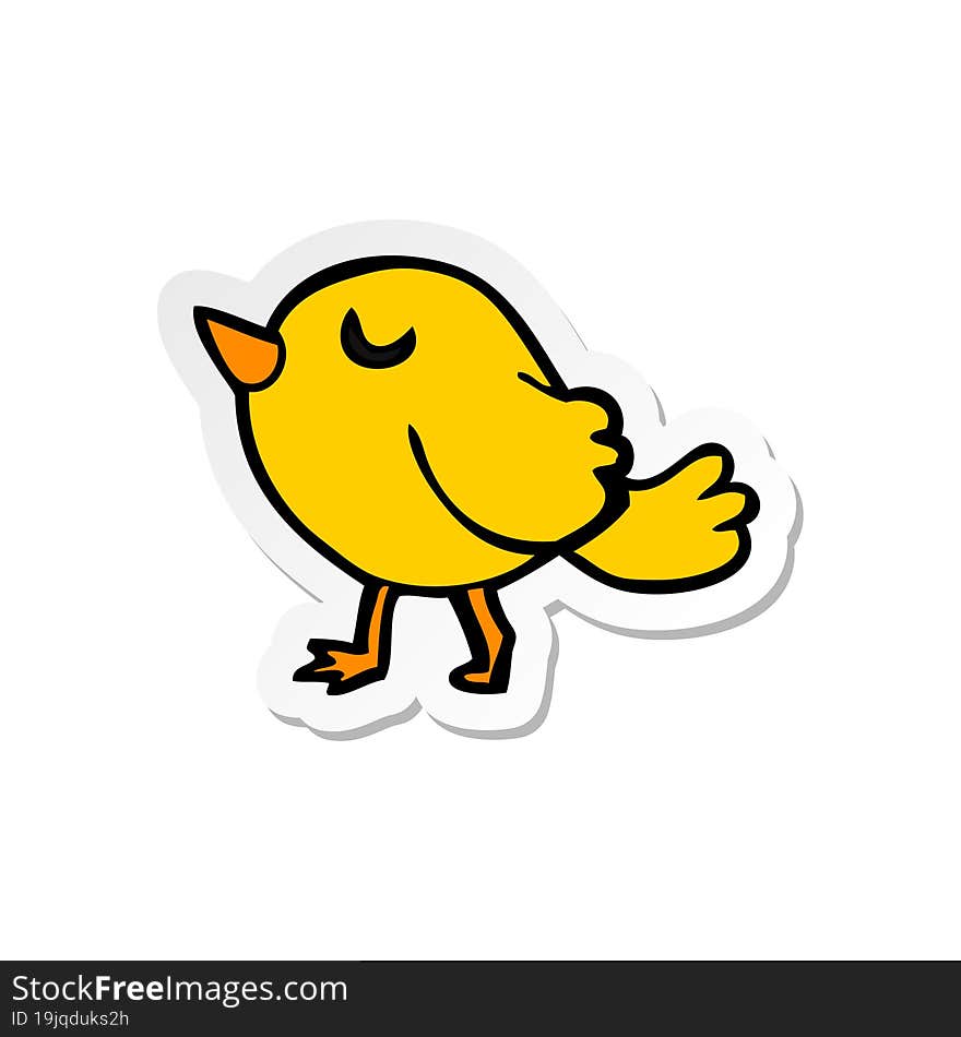 sticker of a cartoon bird