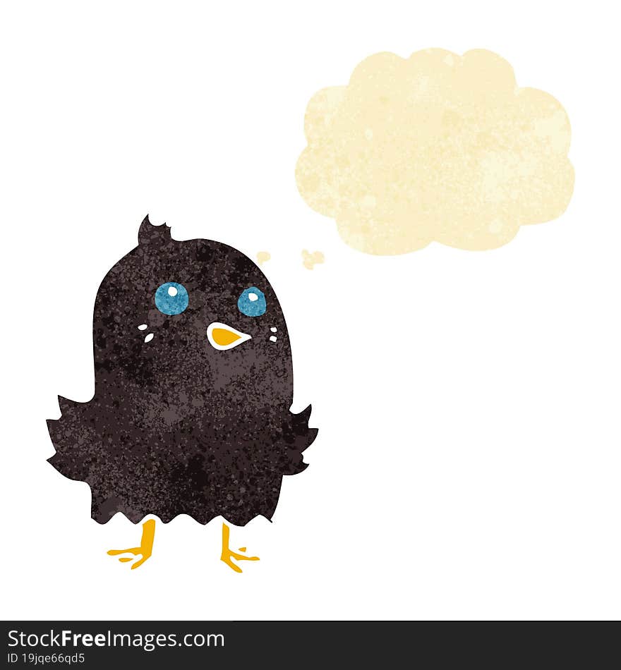 cartoon bird with thought bubble