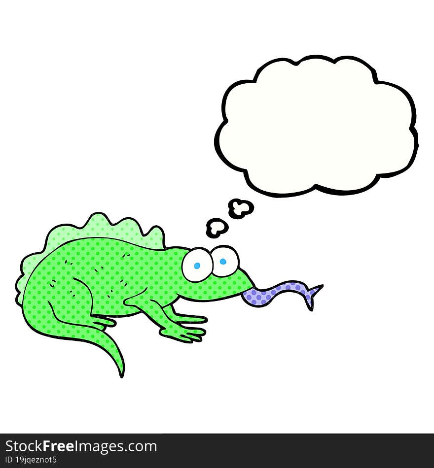 thought bubble cartoon lizard