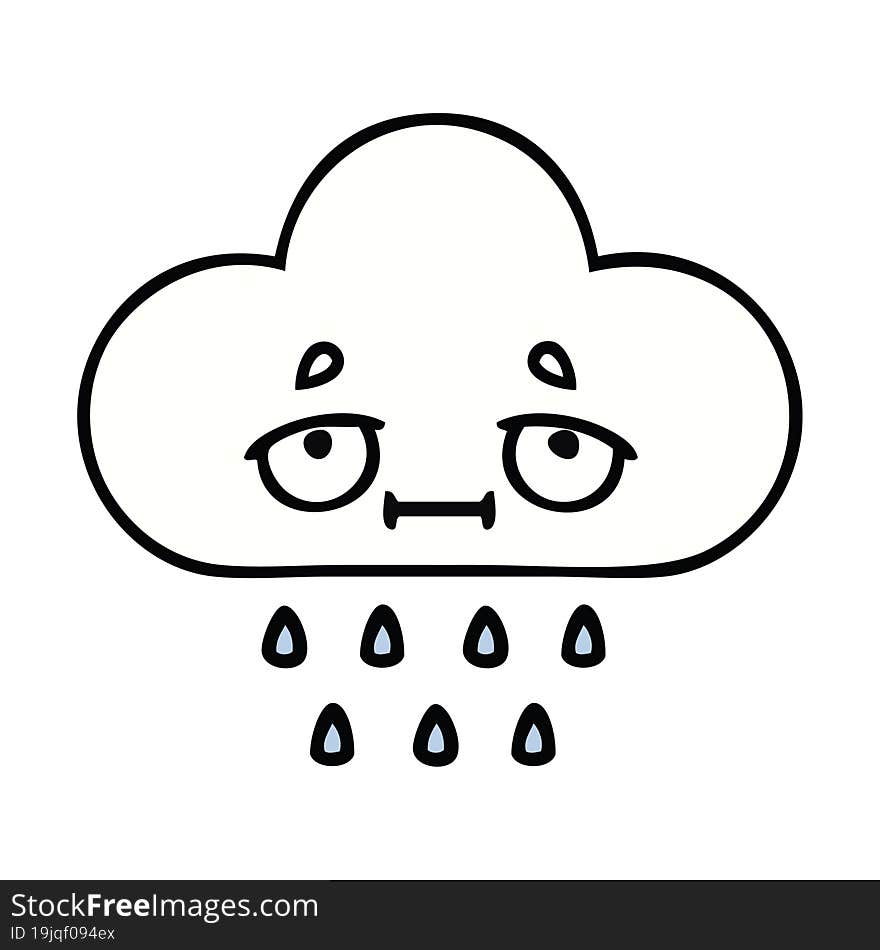 cute cartoon of a rain cloud. cute cartoon of a rain cloud