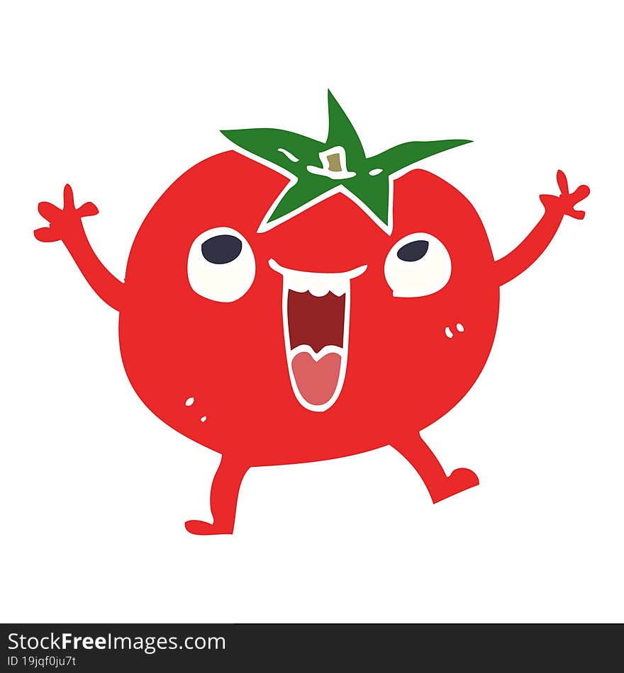 cartoon doodle happy tomato