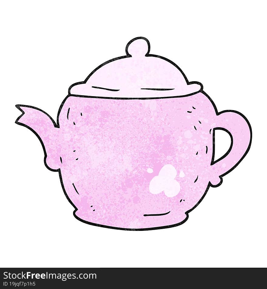 textured cartoon teapot