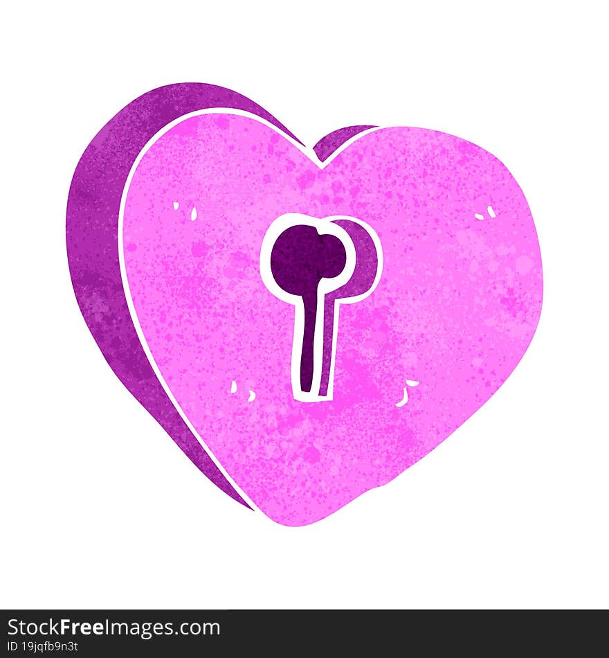 cartoon heart with keyhole