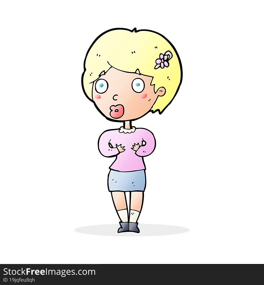 cartoon surprised woman