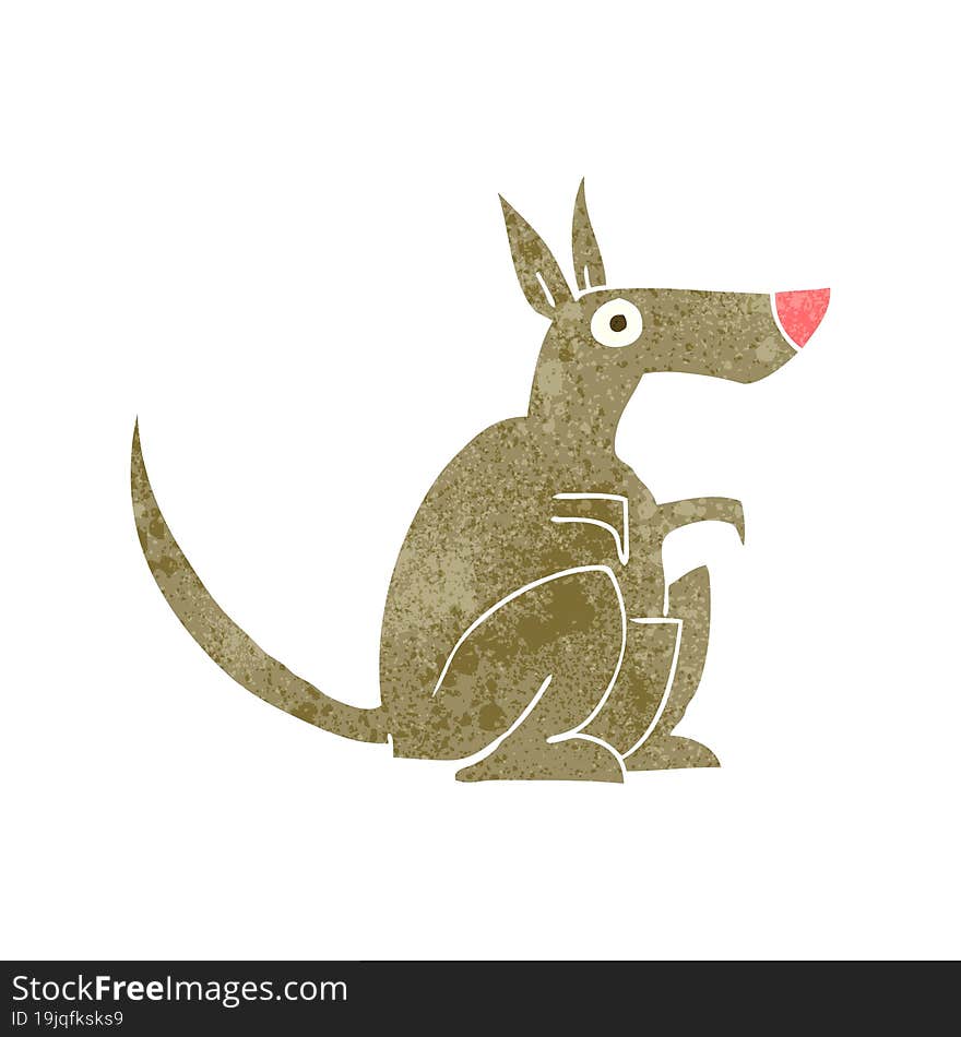 retro cartoon kangaroo