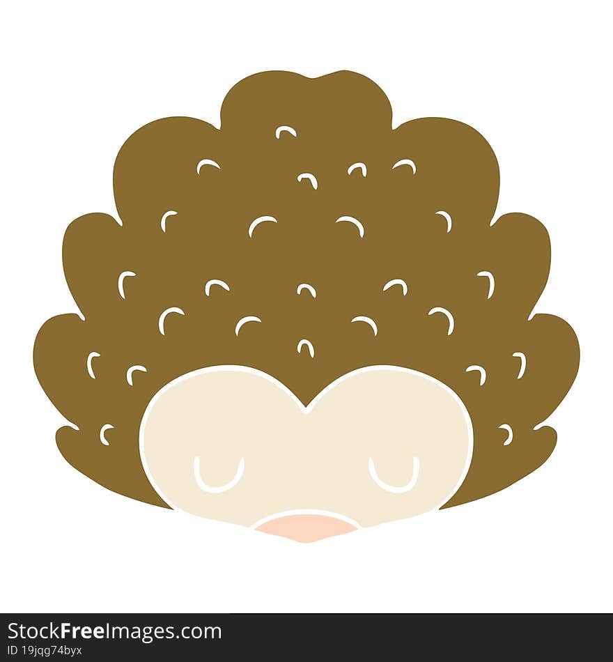 Flat Color Style Cartoon Hedgehog