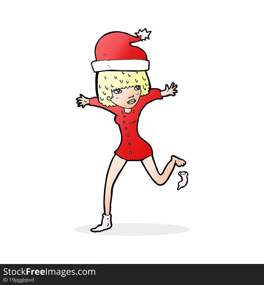 cartoon woman excited for christmas