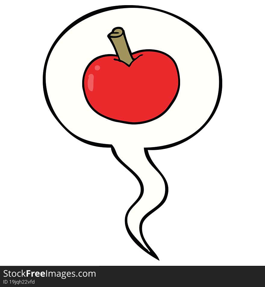 cartoon apple and speech bubble