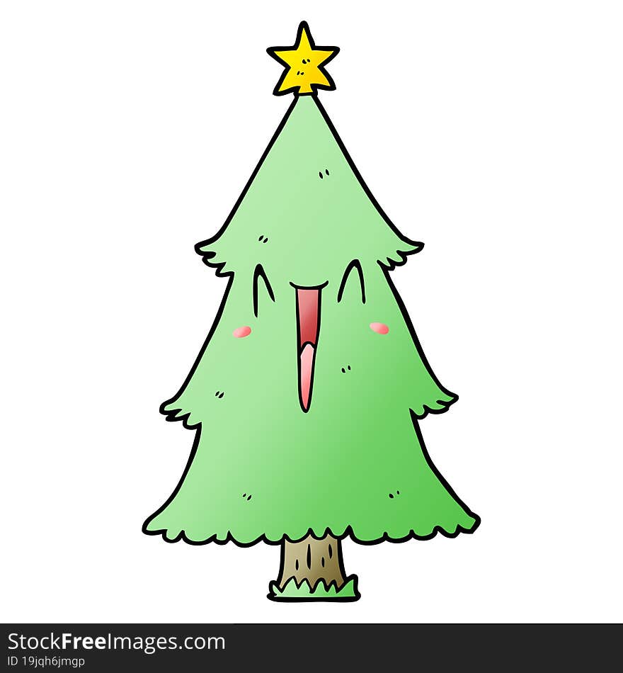 cartoon christmas tree. cartoon christmas tree