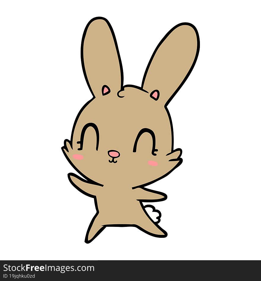 cute cartoon rabbit dancing. cute cartoon rabbit dancing