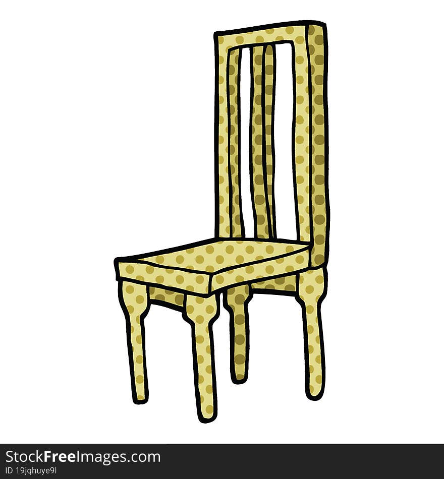 Comic Book Style Cartoon Wooden Chair