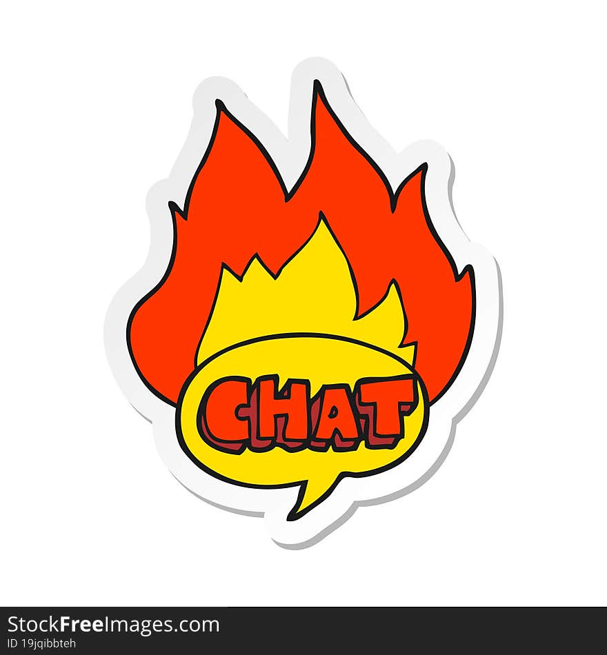 sticker of a cartoon chat symbol