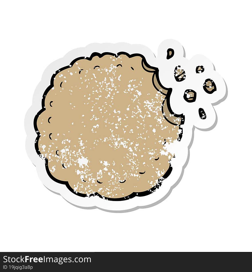 distressed sticker of a cartoon cookie