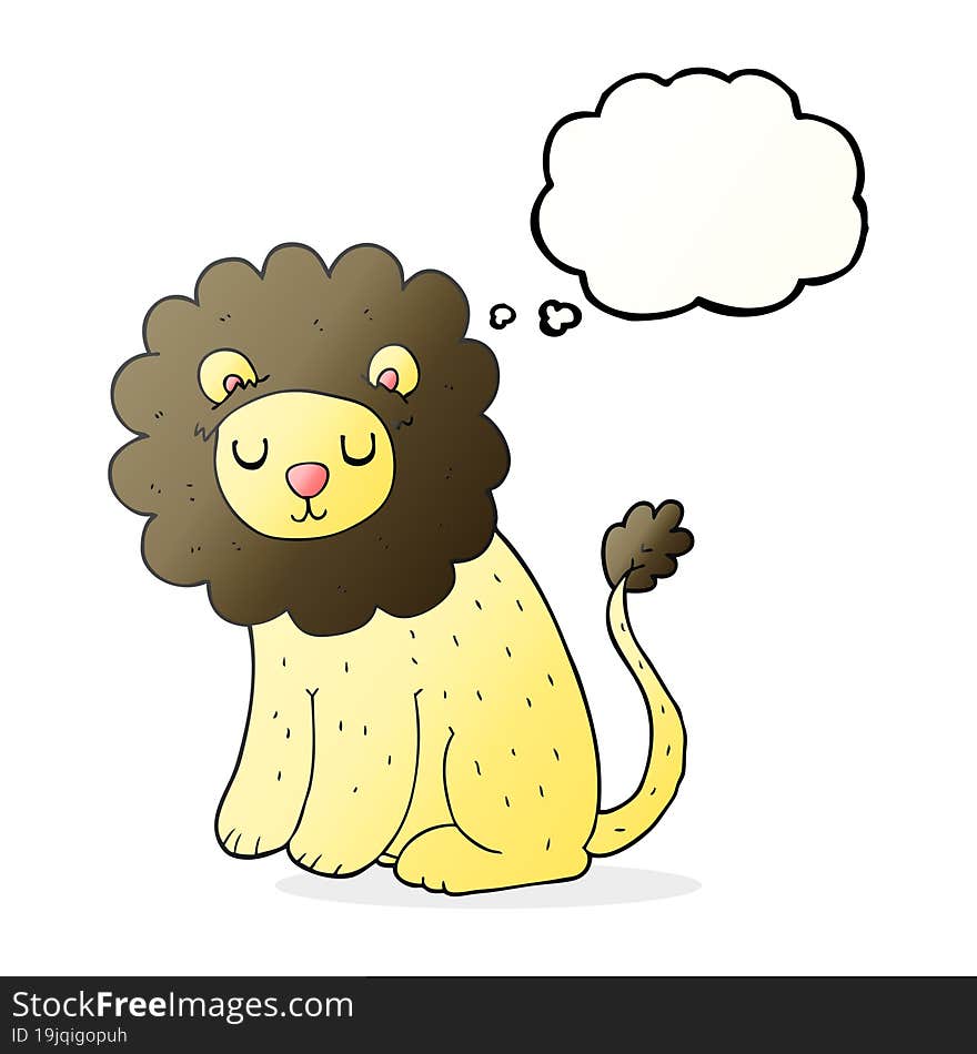 Thought Bubble Cartoon Cute Lion