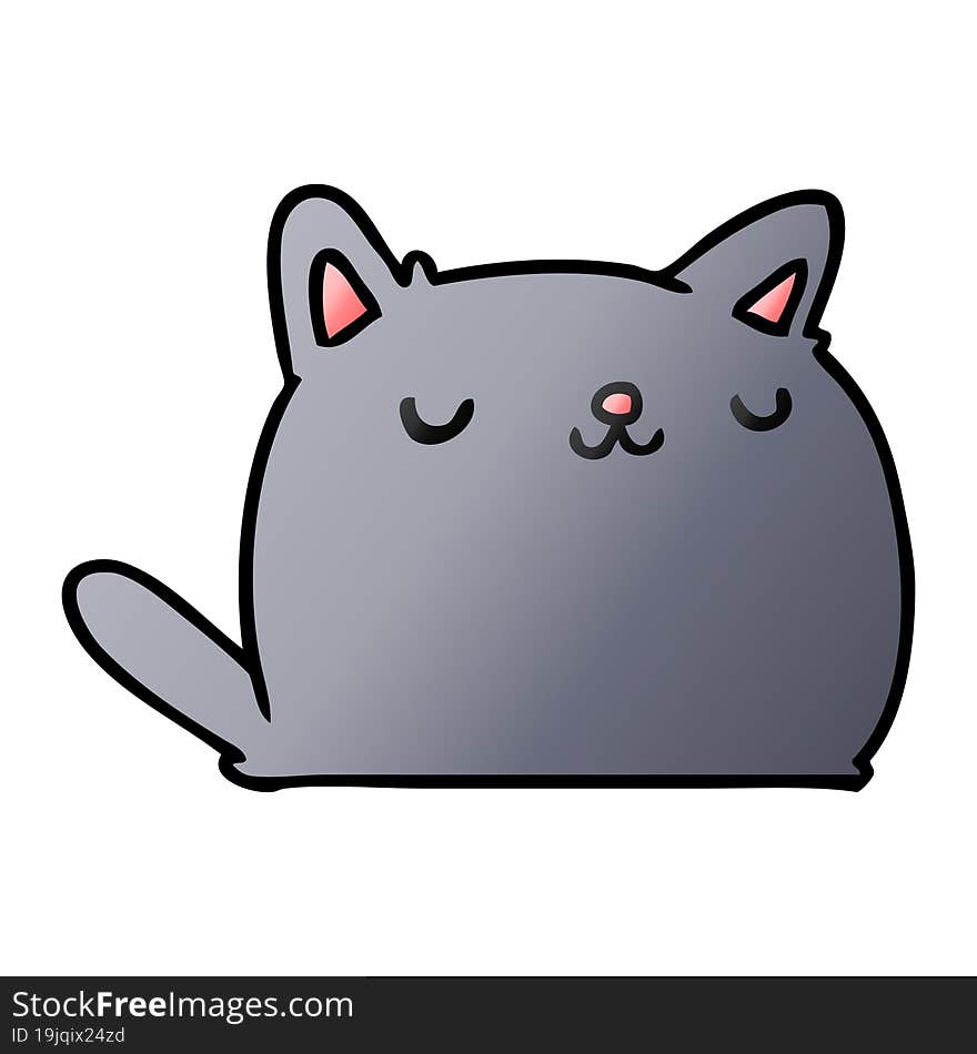 gradient cartoon illustration of cute kawaii cat. gradient cartoon illustration of cute kawaii cat