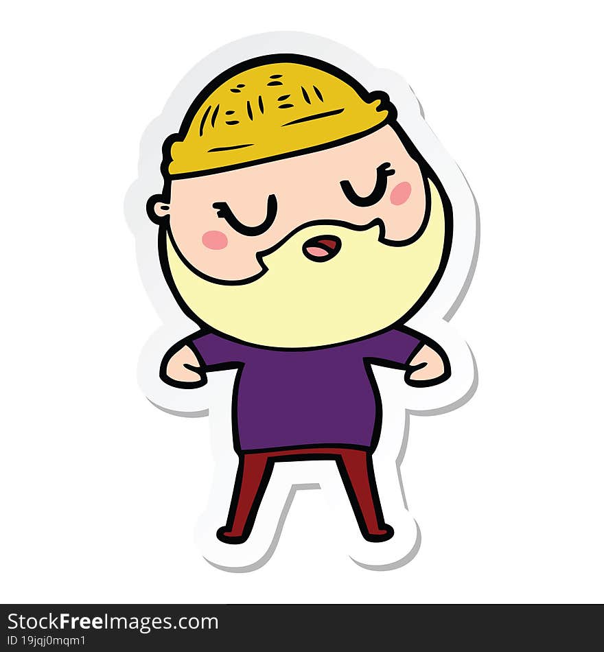 sticker of a cartoon man with beard