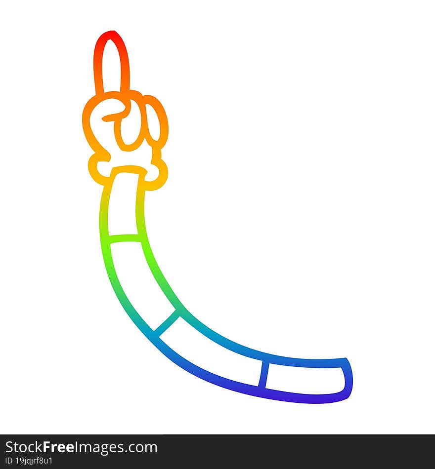 rainbow gradient line drawing cartoon retro hand gestures