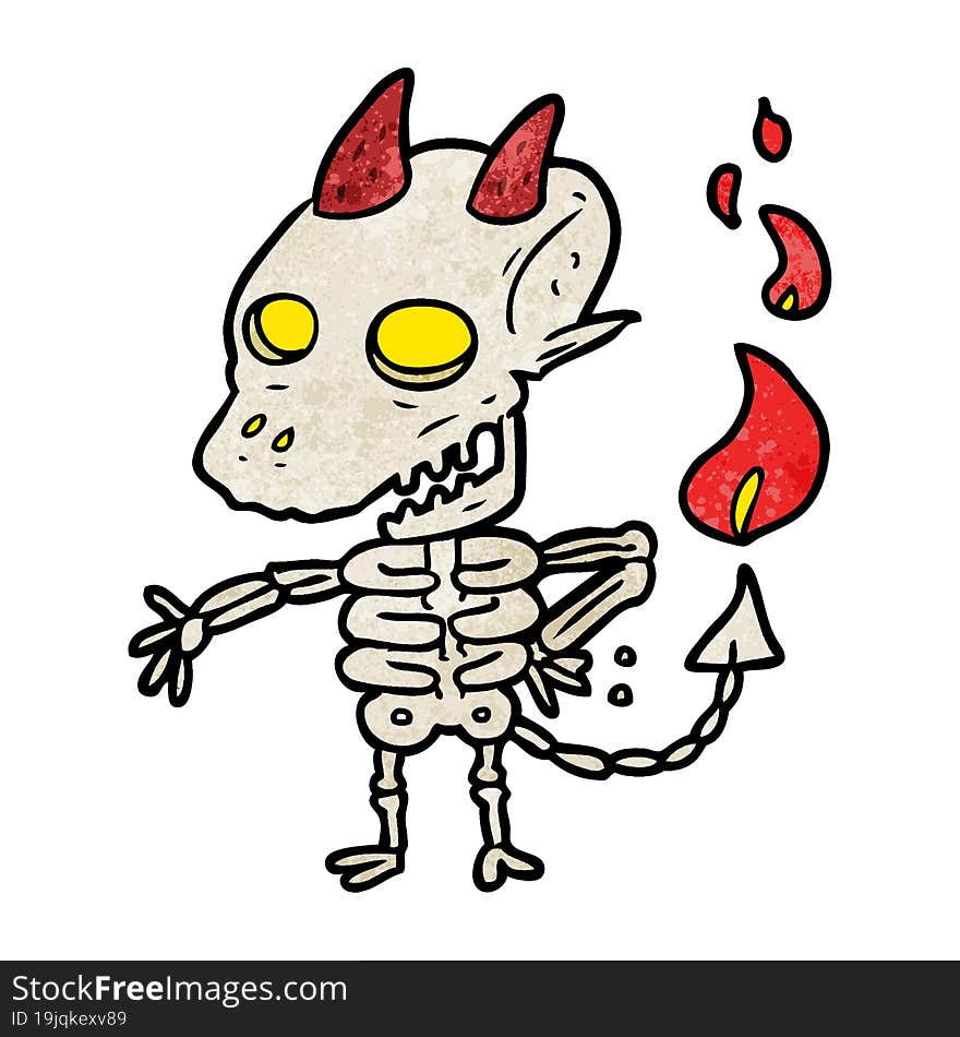 cartoon spooky skeleton demon. cartoon spooky skeleton demon