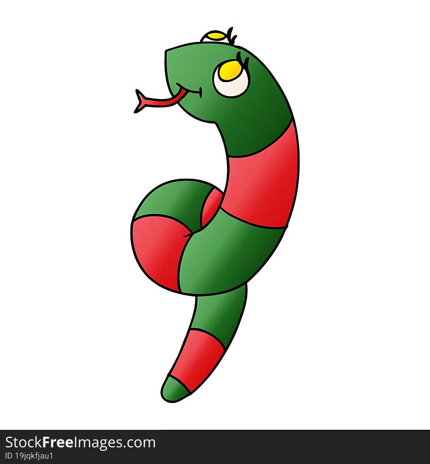 gradient cartoon illustration kawaii of a cute snake. gradient cartoon illustration kawaii of a cute snake