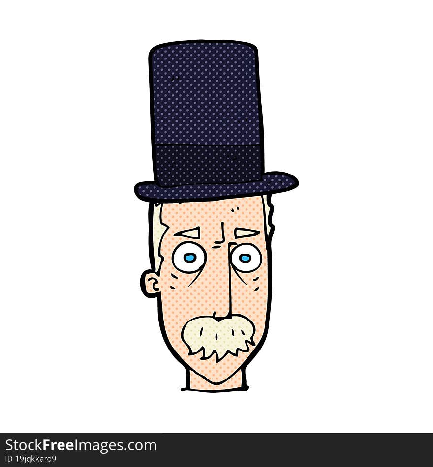 cartoon man wearing top hat