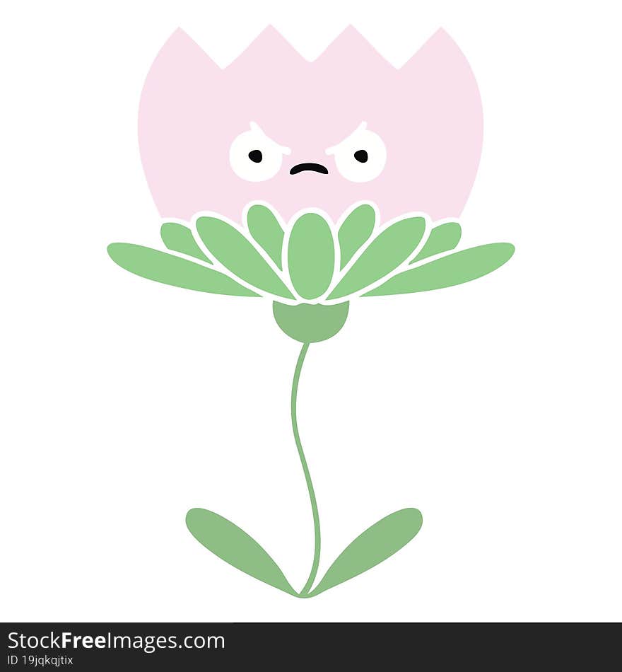 flat color retro cartoon flower