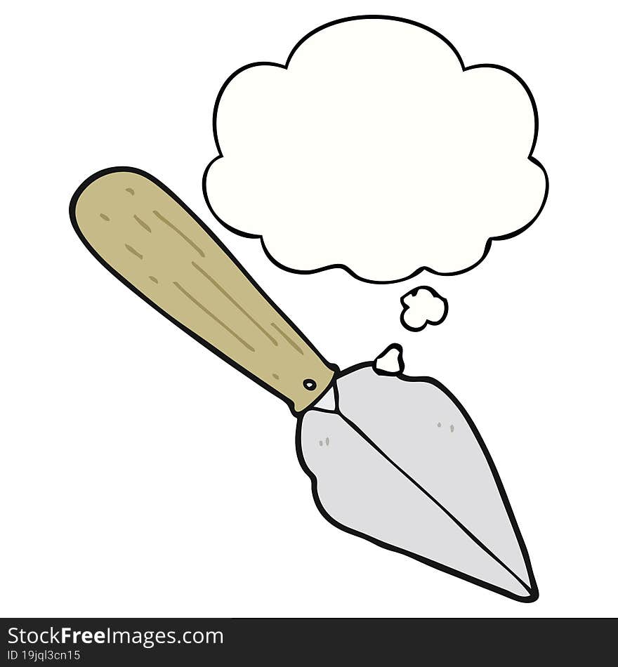 Cartoon Garden Trowel And Thought Bubble