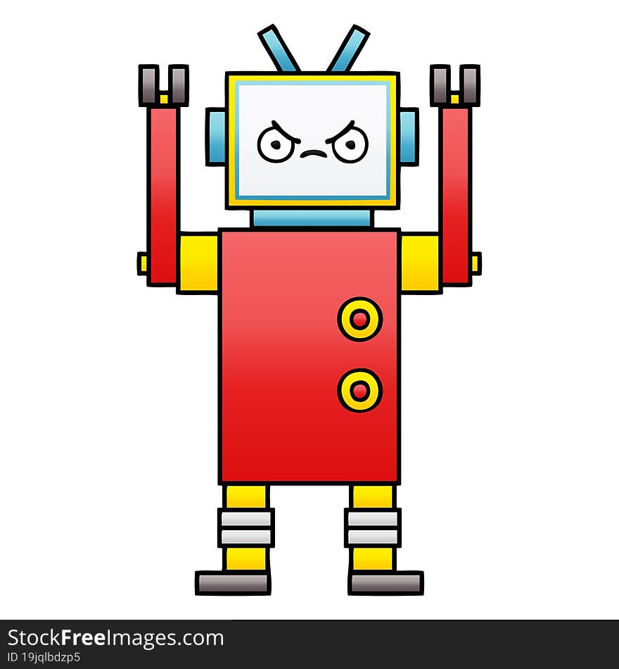 Gradient Shaded Cartoon Robot