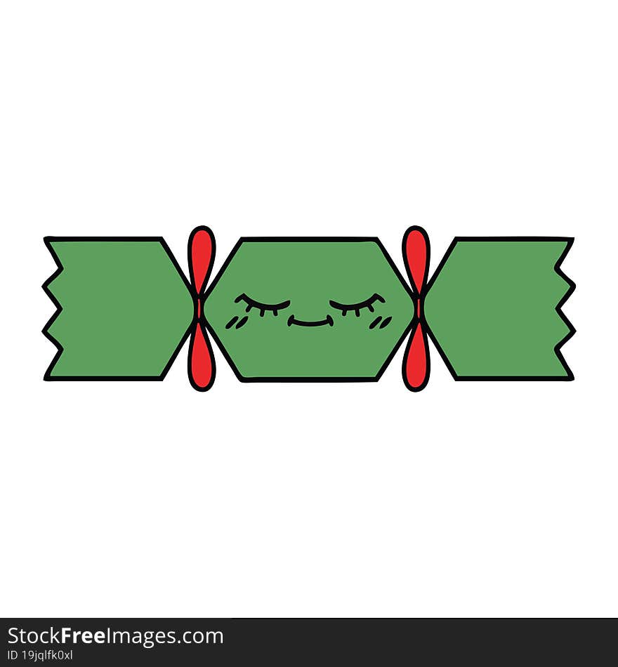 cute cartoon of a christmas cracker