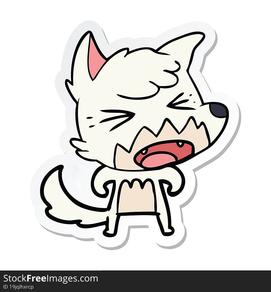 sticker of a angry cartoon fox