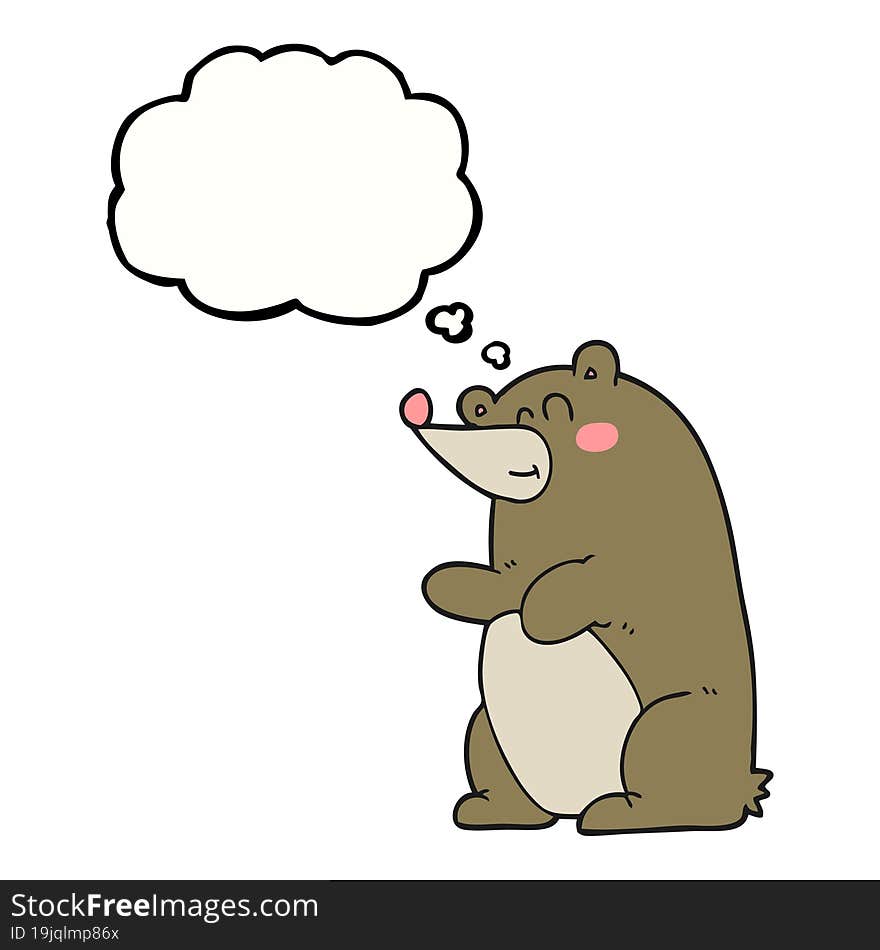 thought bubble cartoon bear