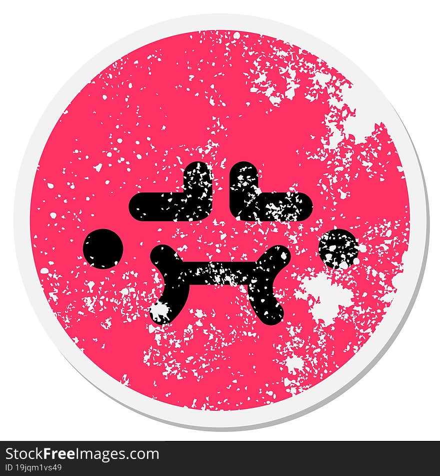 Disgruntled Face Circular Sticker