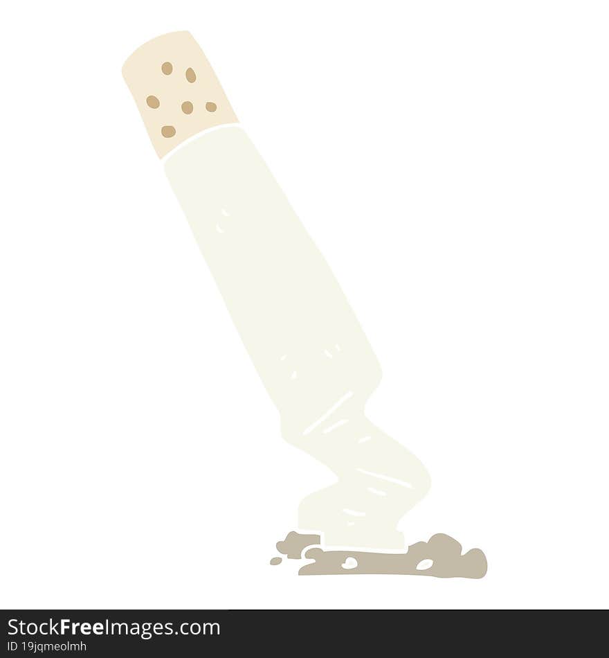 Flat Color Illustration Of A Cartoon Cigarette