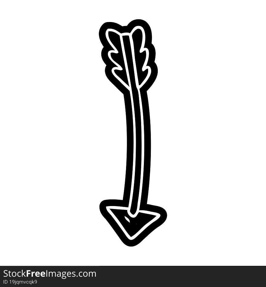 cartoon icon of an arrow. cartoon icon of an arrow