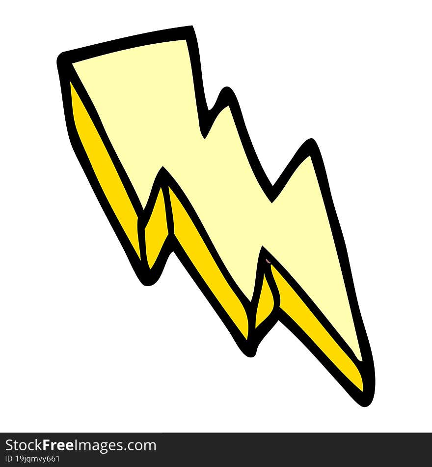 Cartoon Doodle Lightning Bolt