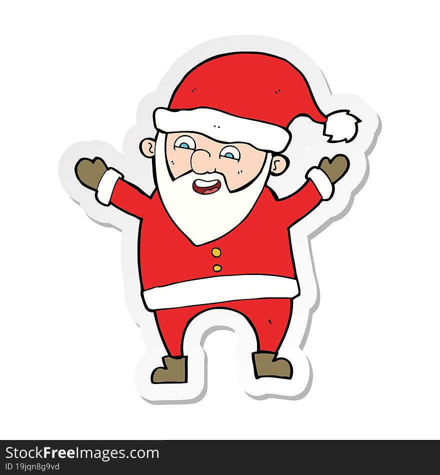 sticker of a cartoon santa claus