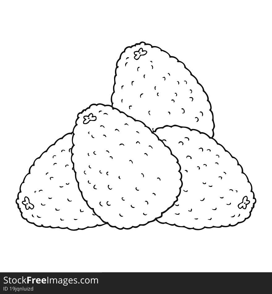 black and white cartoon avocados