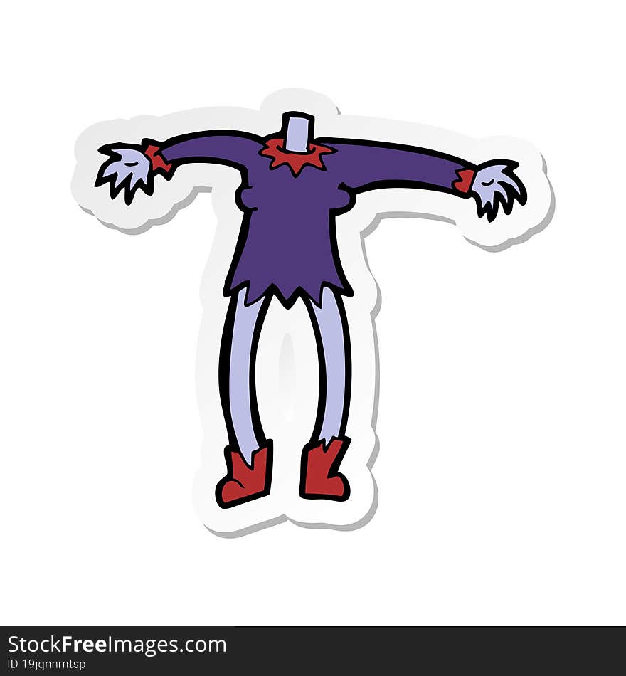 sticker of a cartoon vampire bodyhoto he