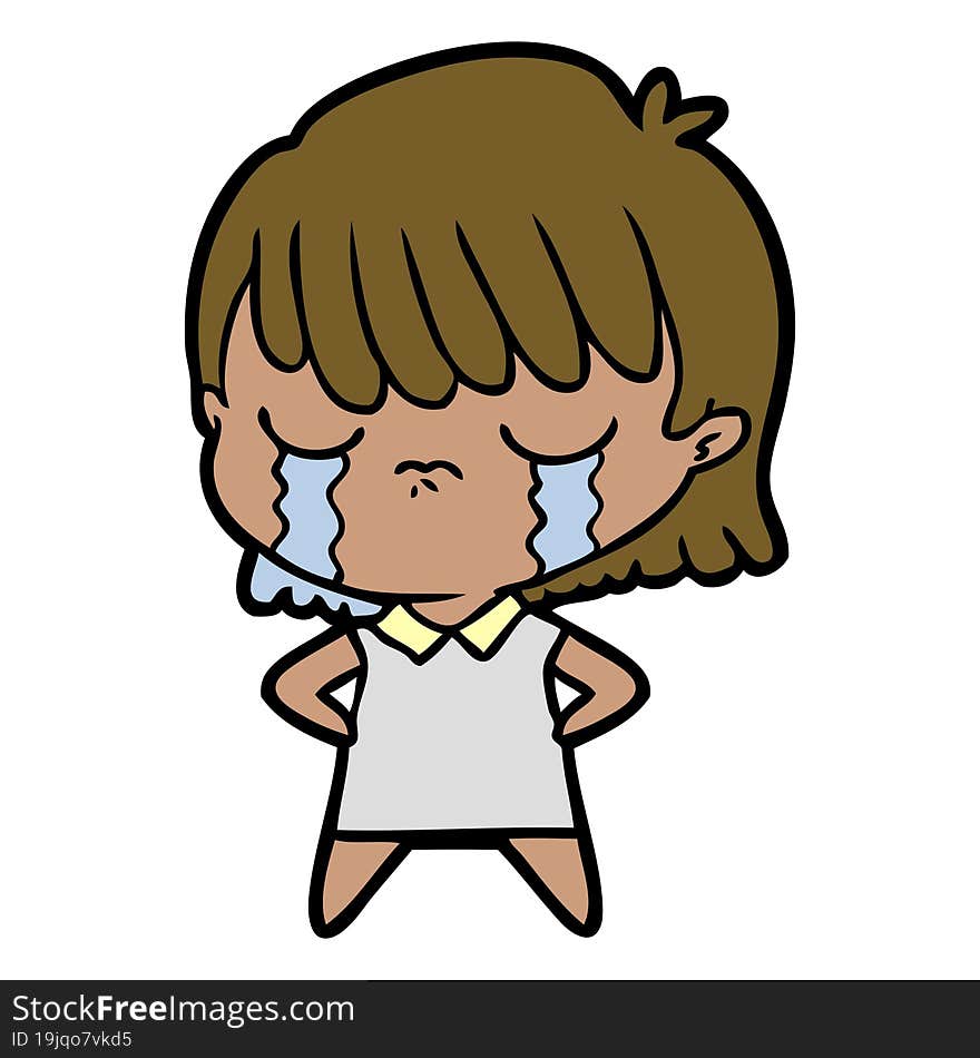 cartoon woman crying. cartoon woman crying