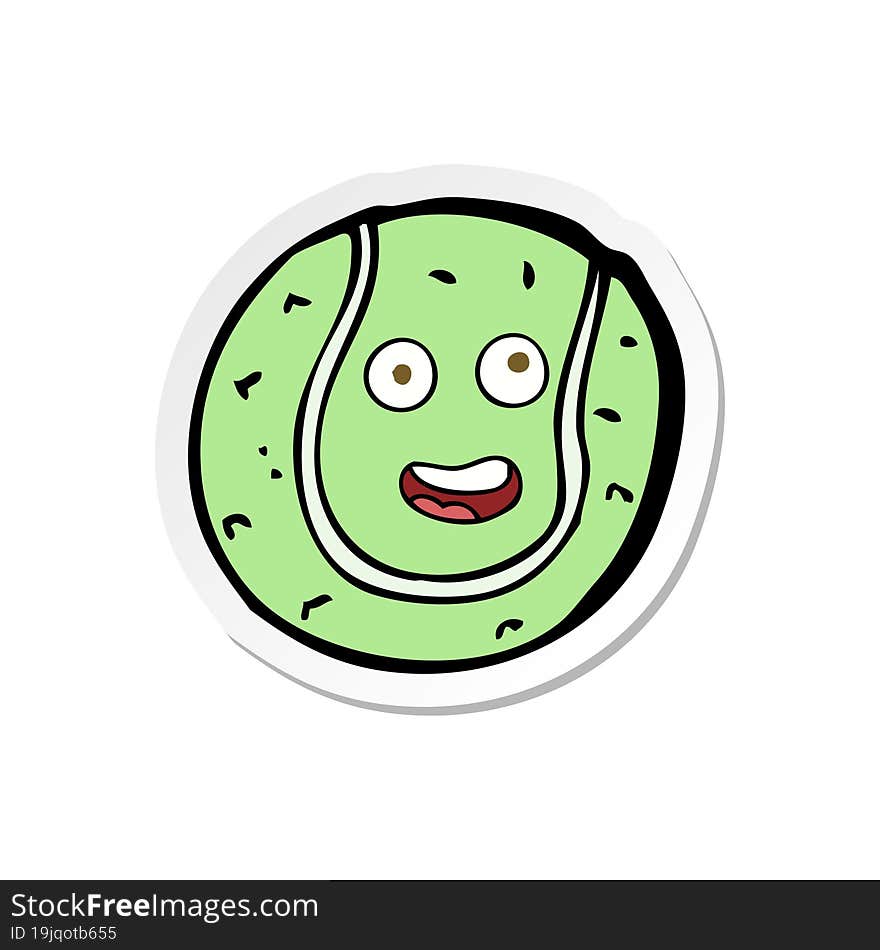 sticker of a cartoon tennis ball