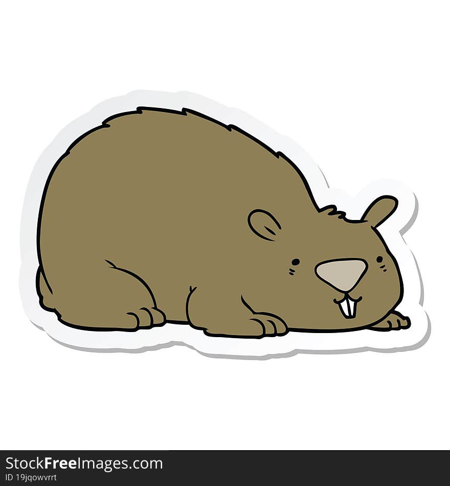 sticker of a cartoon wombat