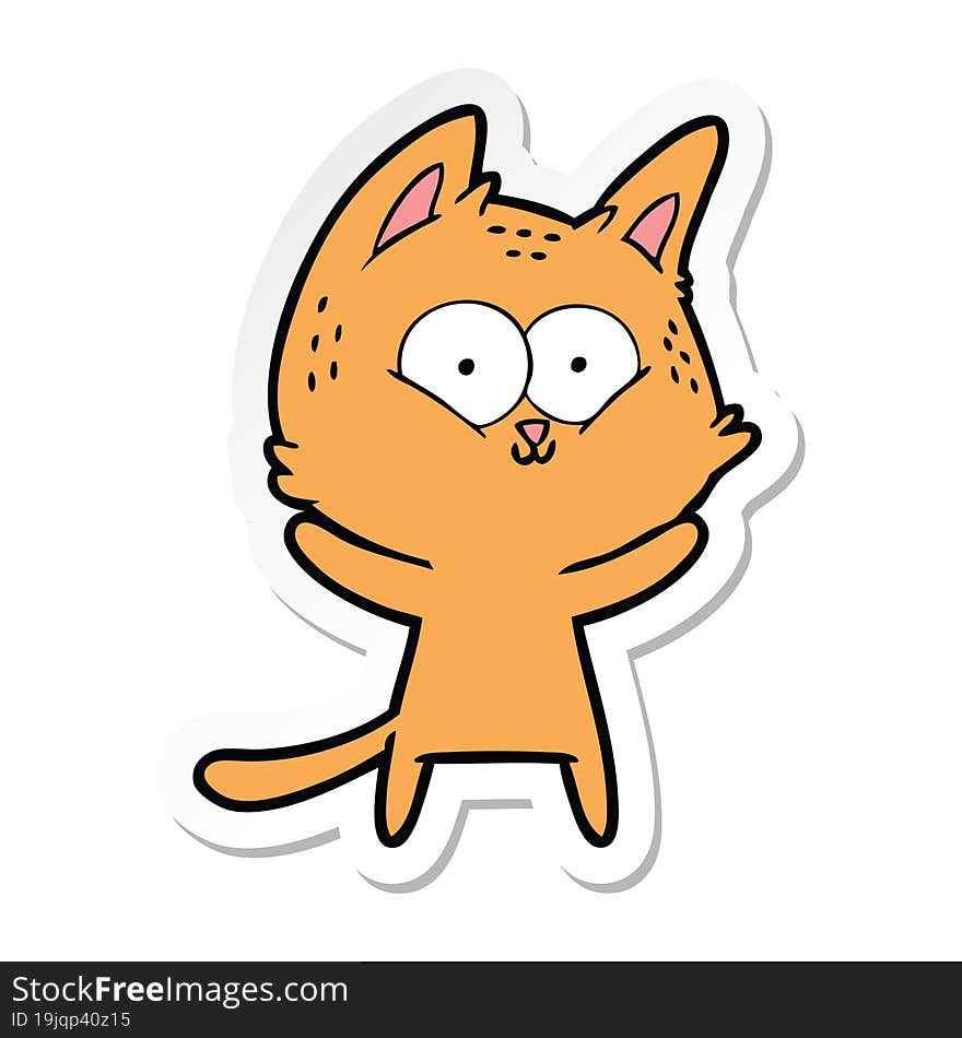 sticker of a cartoon cat